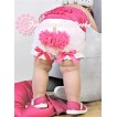 White Bloomer With Hot Pink Cupcake Print & Hot Pink Bow BC34 
